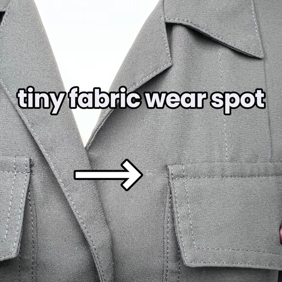 Vintage Black Button-Up Blouse Pleated Pockets 70s Poly Size Small - Picture 10 of 10